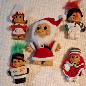 XMAS SANTA & FRIENDS  with Red and White Outfit.  All Were Stored In Bags